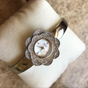 Pave Crystal Flower Watch Badgley Mischka